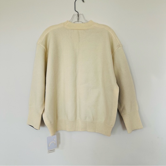 Commense Sweater Top Womens Size XS Black Ivory Relaxed Classic - Picture 11 of 15